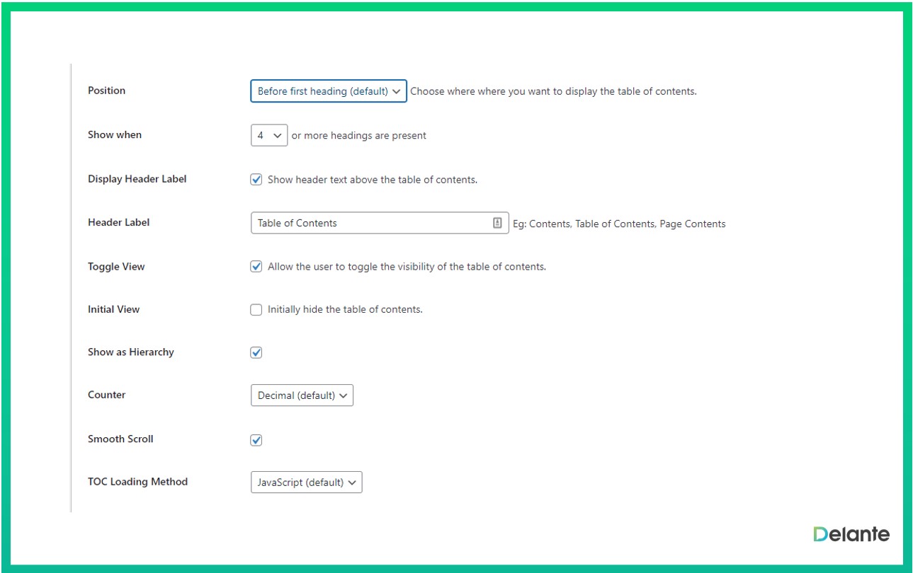 content search engine optimization plugin settings