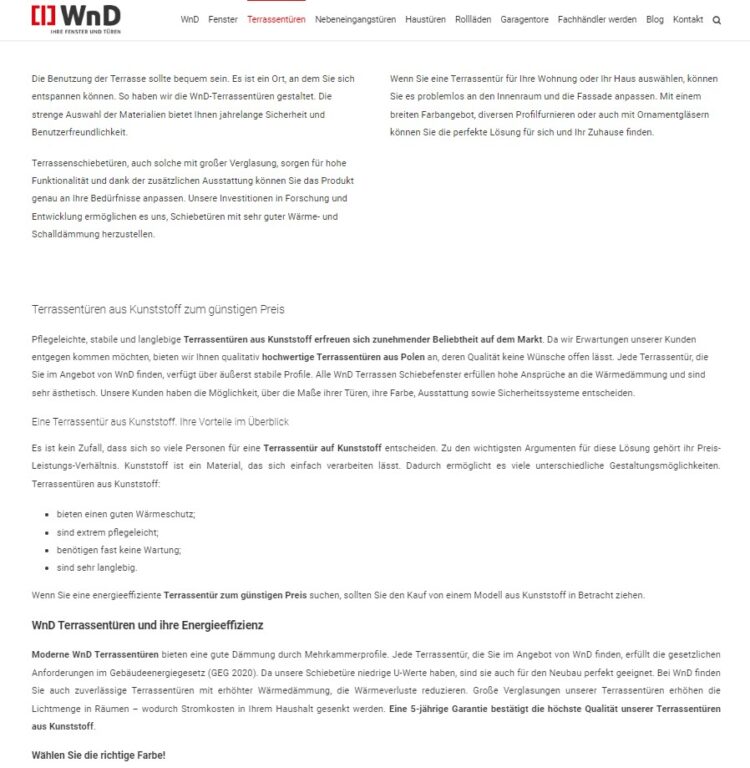example of an optimized content on wnd de