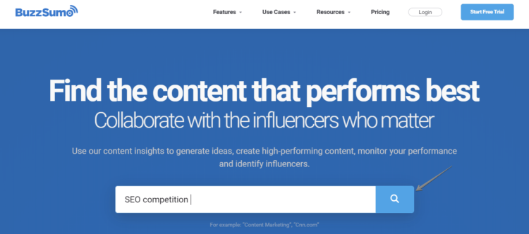 Competitor Analysis tools - BuzzSumo