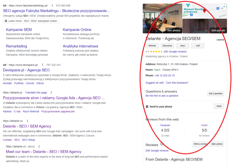 google my business listing optimization example