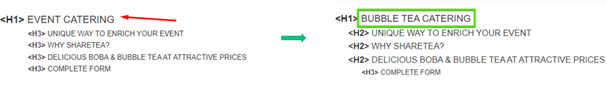 optimization of heading structure example