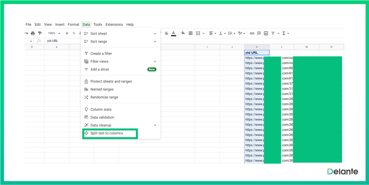 how to do 301 redirect separate urls in excel