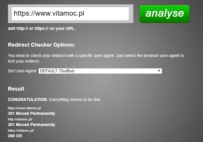 Redirects vitamoc after the change