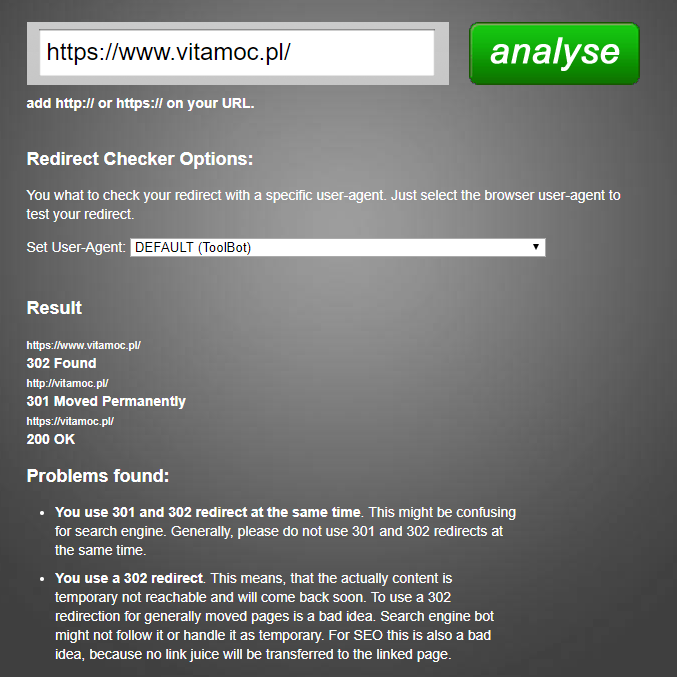 Redirects for Vitamoc before the change