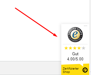 trusted shop certificate badge